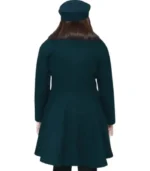 Ana Womens Forest Green Double Breasted Flare Wool Coat – Regular Fit