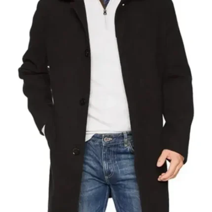 Armando Mens Black 3 4 Length Wool Coat