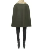 Chic Olive Green Wool Blend Women Cape Coat