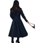 Clarice Womens Long Green Wool Coat – Overcoat for Women