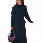 Clarice Womens Long Green Wool Coat – Overcoat for Women