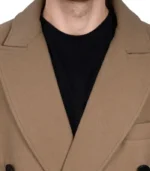 Fredrick Men’s Double Breasted Beige Wool Coat Men