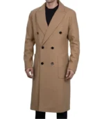 Fredrick Men’s Double Breasted Beige Wool Coat Men