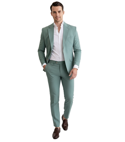 Jade Two Piece Sage Green Suits Mens