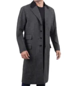 Joel Men’s Charcoal Grey Long Wool Coat