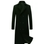 Mens Long Wool Trench Coat – Green