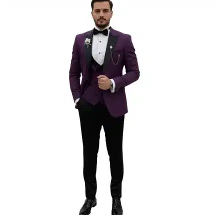 Mens Slim Fit Purple Dovetail Tuxedo