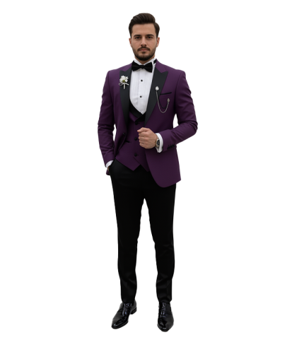Mens Slim Fit Purple Dovetail Tuxedo