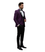 Mens Slim Fit Purple Dovetail Tuxedo