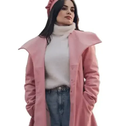 Priscilla Pink Wool Trench Coat Women