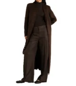 Rosario Dark Brown Womens Long Wool Coat – Overcoat for Women