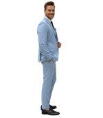 Stefano 3 Piece Sky Blue Suit