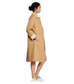 Trench coat with rhinestone collar