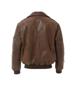 Air Force Flight Aviator Bomber Leather Jacket Back View