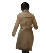 Back view of the long Ada Wong Resident Evil 2 trench coat at Zellberry Jackets.