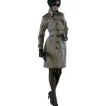 Front look of the Ada Wong Resident Evil 2 beige trench coat from Zellberry Jackets.