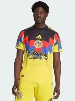 Adidas Club America jersey 25/26 highlighting yellow home color and sporty fit.