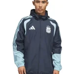 Argentina World Cup 2026 full-zip jacket in navy showing sporty fit and clean streetwear look