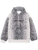 Carhartt Snake Hoodie in gray snake print, unisex pullover