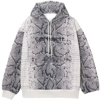 Carhartt Snake Hoodie in gray snake print, unisex pullover