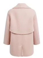 Dana Matheson pink wool coat with peacoat design, TV series inspired