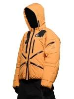 Death Stranding 2 orange jacket with bold streetwear techwear look