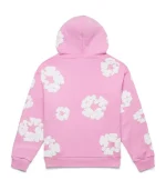 Closeup view of Denim Tears Cotton Wreath hooded sweatshirt graphic print