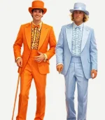 Front view of the light blue tuxedo jacket from Zellberry Jackets' iconic costume line.