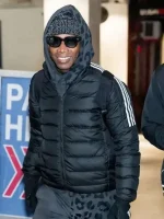 Black puffer jacket from Guy Torry Comedy Show 2026, modern and stylish