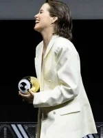 Movie H Is for Hawk 2026 Helen blazer in off white showing a sharp structured look for women.