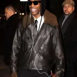 NYC 2026 ASAP Rocky shearling leather jacket with aviator design