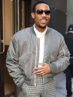 NYC 2026 Tyler James Williams bomber jacket grey street style