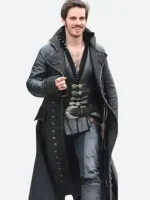 Closeup of Once Upon a Time Captain Hook leather coat details
