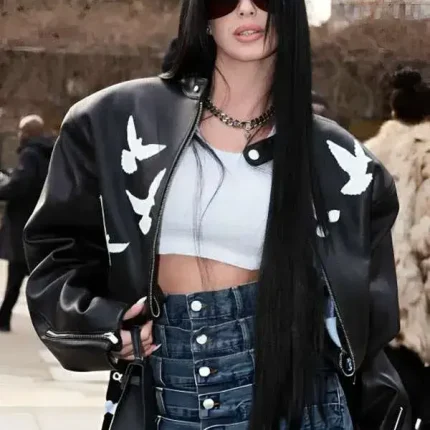 Camilla Araujo leather jacket black cropped design from Paris Fashion Week 2026