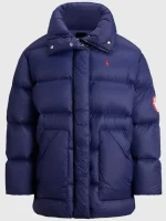 Polo Ralph Lauren Winter Olympics 2026 Team USA navy down puffer jacket showing padded look and daily winter styling