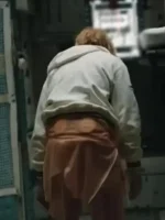 Ryan Gosling Project Hail Mary rainbow stripe zip hoodie showing chest stripe and hood