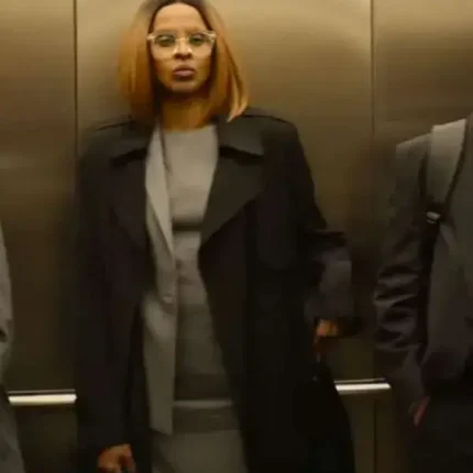 Yusra Warsama Steal 2026 black trench coat front view