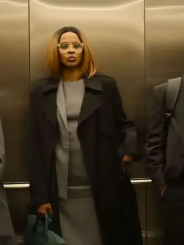 Steal-S01-Yusra-Warsama-Black-Trench-Coat Yusra Warsama Steal 2026 black trench coat front view