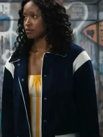The Burbs S01 Keke Palmer blue bomber jacket front style