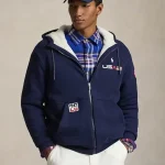 Winter Olympics 2026 Team USA sherpa hoodie showing cozy fleece look, hooded style and relaxed fit for winter wear