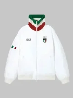 Winter Olympics 2026 Team Italy EA7 bomber jacket showing sporty style and easy fit for winter casual outfits