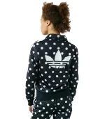 adidas polka dot jacket in black with a modern silhouette