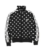 adidas polka dot jacket featuring signature branding and print