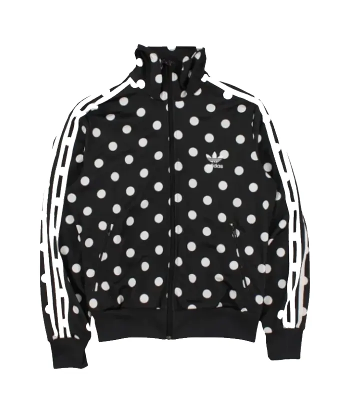 adidas-polka-dot-jacket adidas polka dot jacket featuring signature branding and print