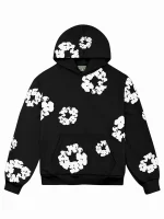 Denim Tears Cotton Wreath hoodie front view with hood and kangaroo pocket