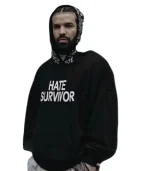 Hate Survivor Hoodie with star graphics and a modern streetwear fit