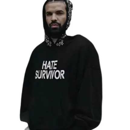 Hate Survivor Hoodie with star graphics and a modern streetwear fit