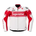 Supreme Motorcycle Jacket with racing logos and sporty design