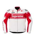 Supreme Motorcycle Jacket with racing logos and sporty design