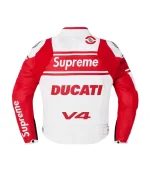 Supreme Motorcycle Jacket back view showing large team branding